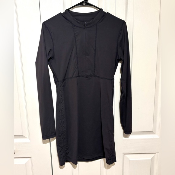 Athleta Dresses & Skirts - Athleta Long Sleeve Quarter Zip Athletic Dress Charcoal Tennis Golf Size M